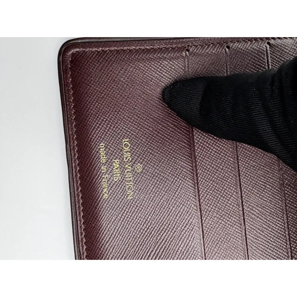 Louis Vuitton Monogram Mini Lin Red Canvas Compact Wallet Bifold Made in France - Picture 16 of 16